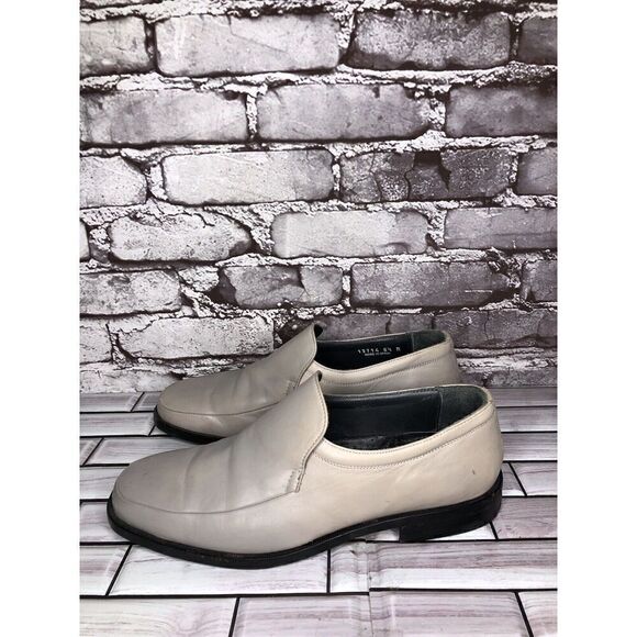 Sam Bork Shoes Grey Leather SlipOn Italy Loafers Dress Shoes Men Sz 8.5M US/42EU - Picture 11 of 16